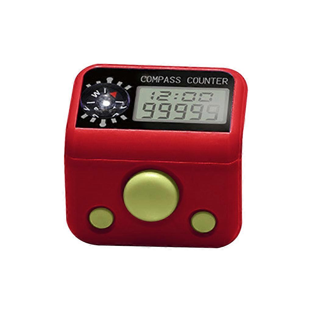 Finger Counter for w/ Compass Islamic Tasbih Bead 5 Digital LED Electronic Handheld Tally Counter Clicker 10 Colors Red