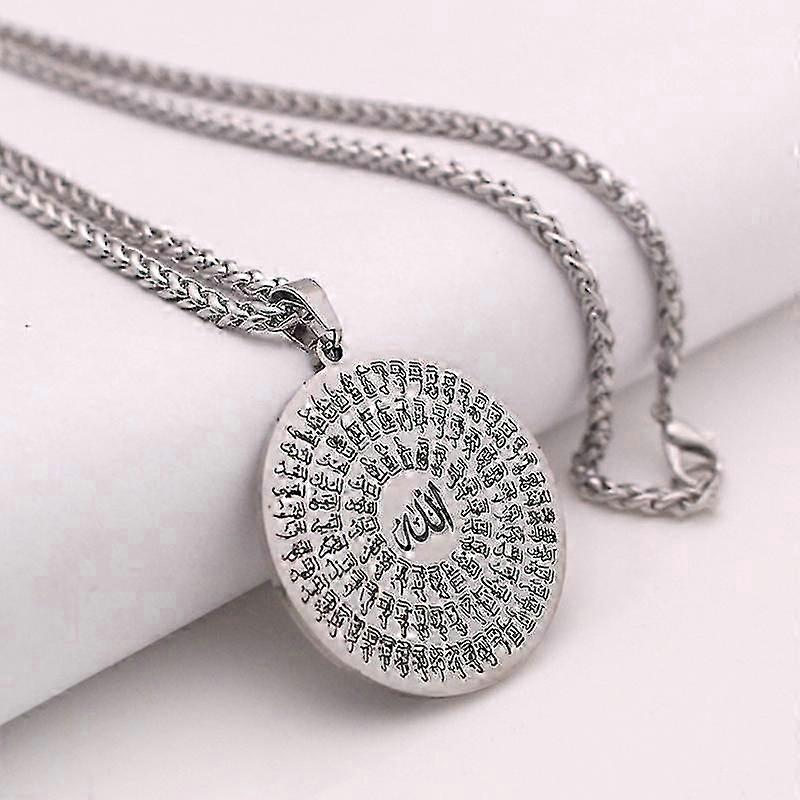 ZKDイスラム教アスマ・ウル・フスナ99アラーの名前ステンレス鋼ペンダントネックレスイスラム教徒の贈り物