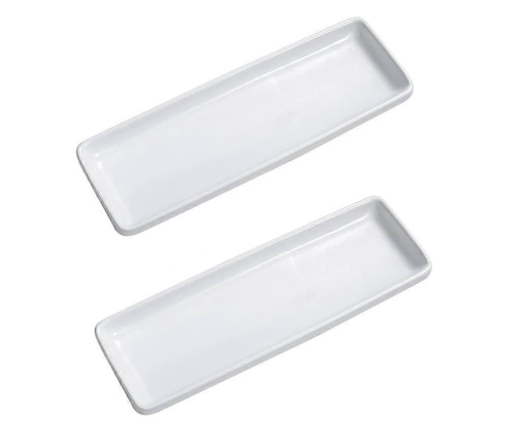 Ceramic Sushi Plates Rectangular Long Strip Design Dessert Plates Set Of 2