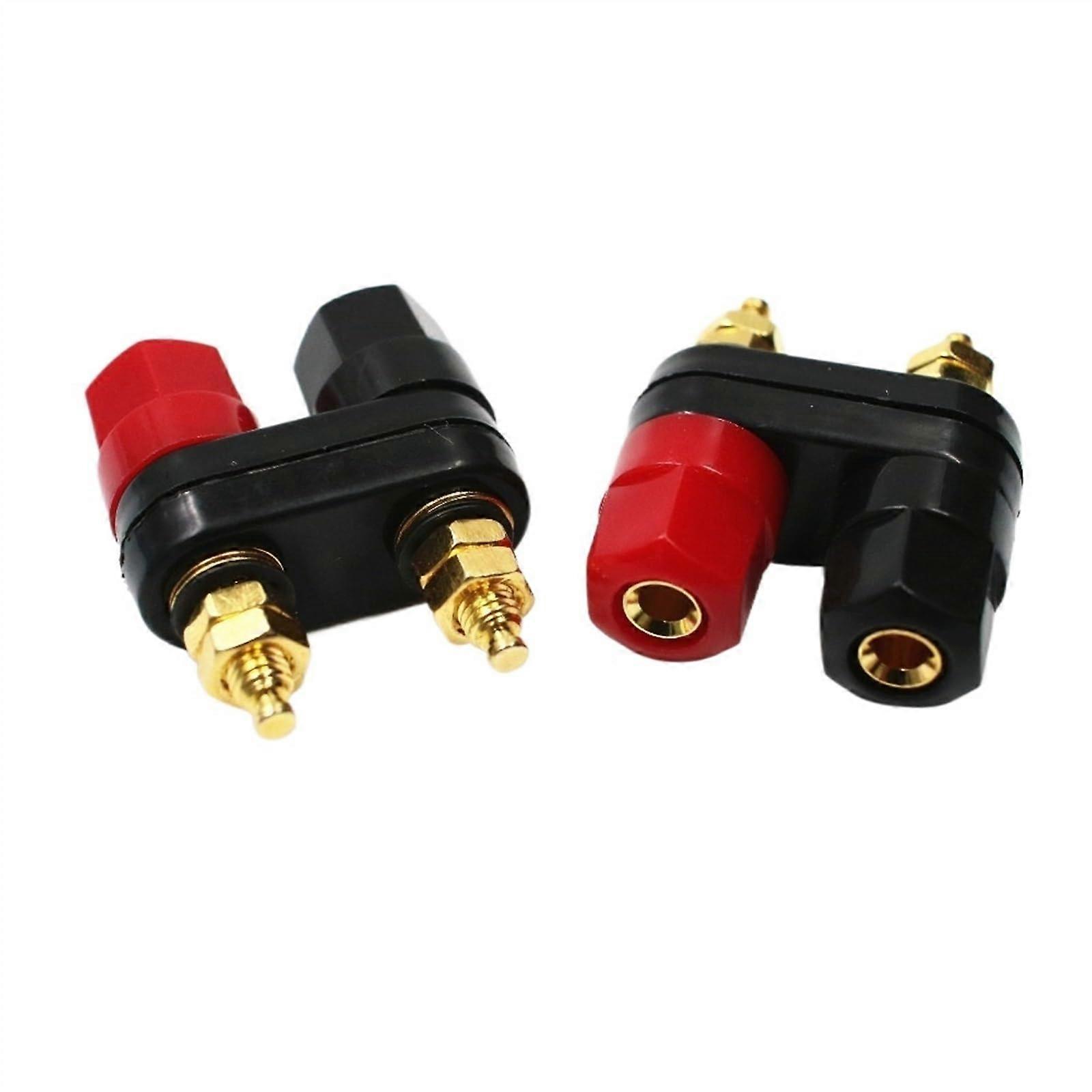 1pc Banana Plugs Couple Terminals Red Black Connector Amplifier Terminal Binding Post Banana Speaker Jack(2pcs)