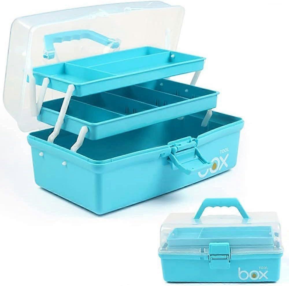 12in 3 Layer Multipurpose Storage Box/Craft Storage Boxes With Compartments/Plastic Tool Box/Medicine Storage Box