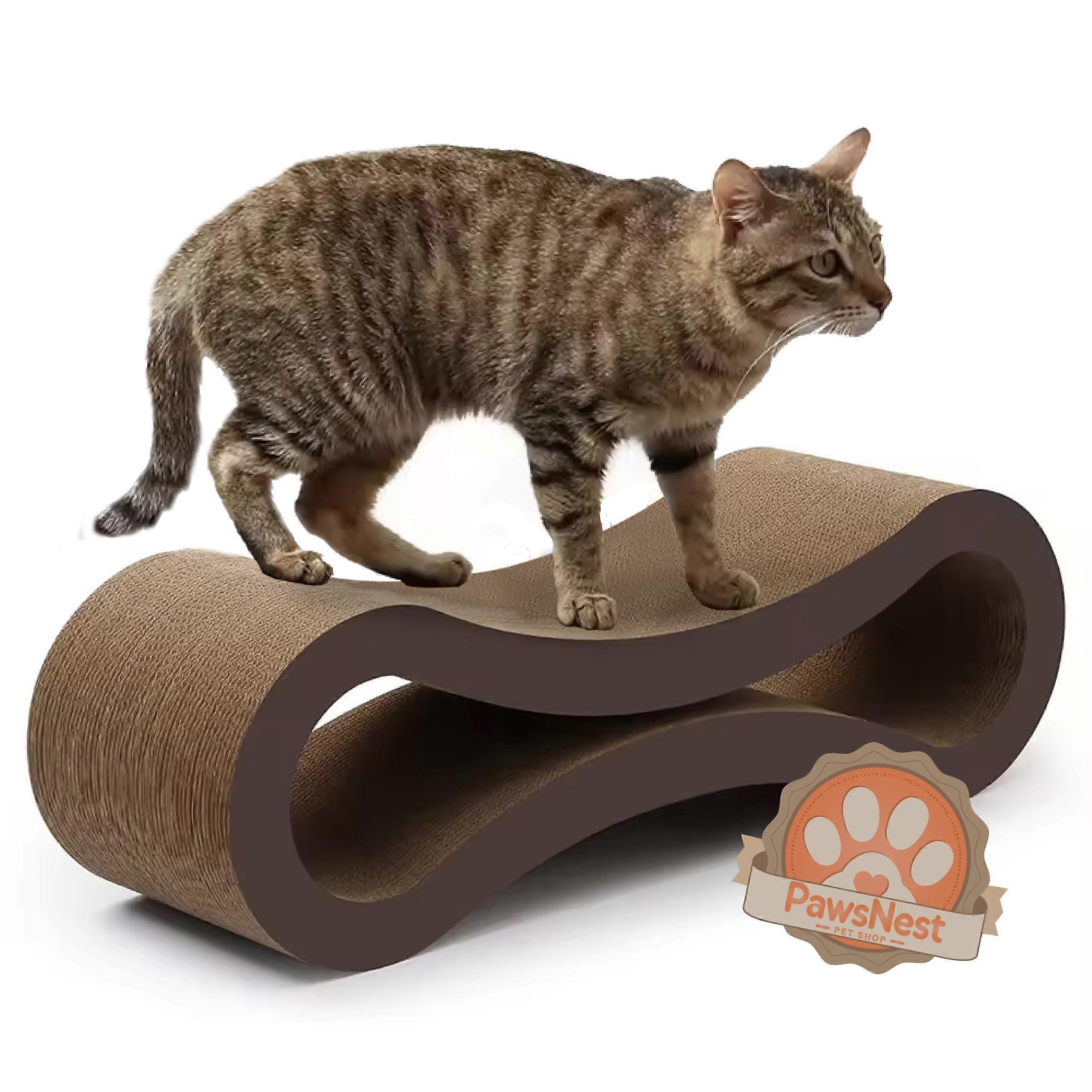 Paws Nest Scratch Lounge Cat Scratcher - 21.6 Inch Infinity Cat Lounger, Durable Corrugated Material, Comfortable Design