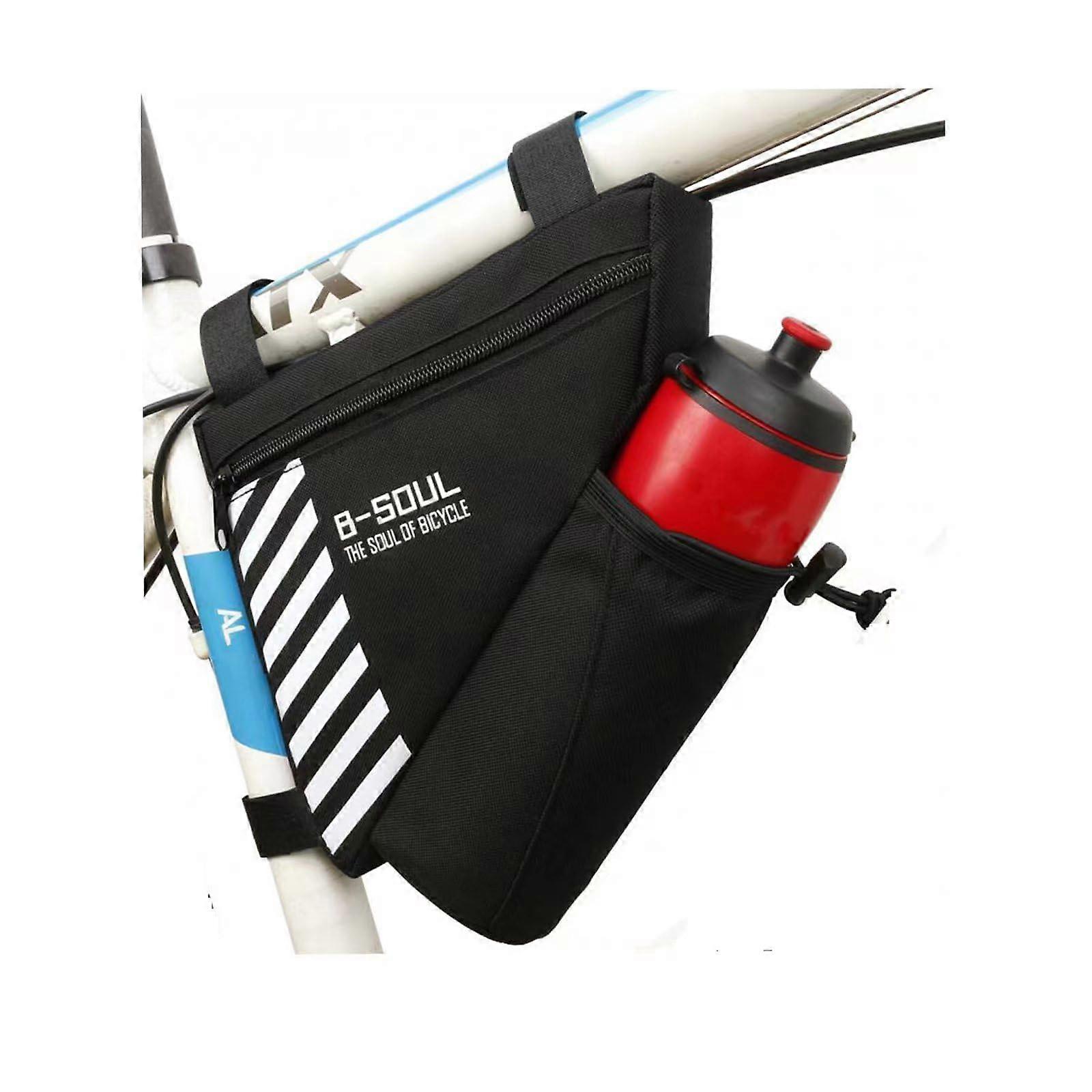 Bicycle Triangular Frame Holder Waterproof Top Tube Bag with Phone Pocket and Wallet Compartment for Cycling