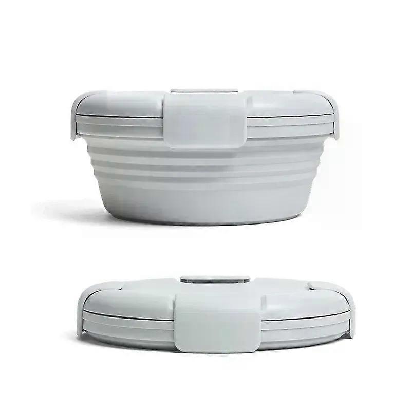1100ml Silicone Folding Lunch Box Folding Bowl Portable Silicone Folding Bowl Foldable Salad Bowl with Lid Picnic Lunch Box