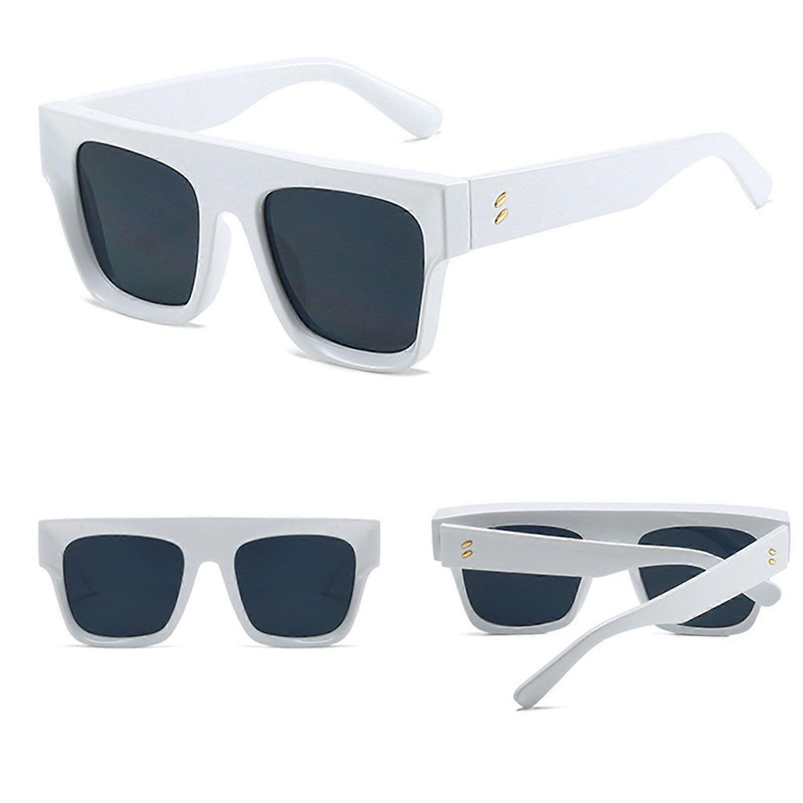 Flat Top Large Frame Sunglasses with Flexible Hinge Non-slip Temples for Racing Skiing Climbing Trekking