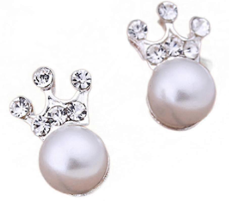 (pearl Crown)korean Crown Stud Earrings