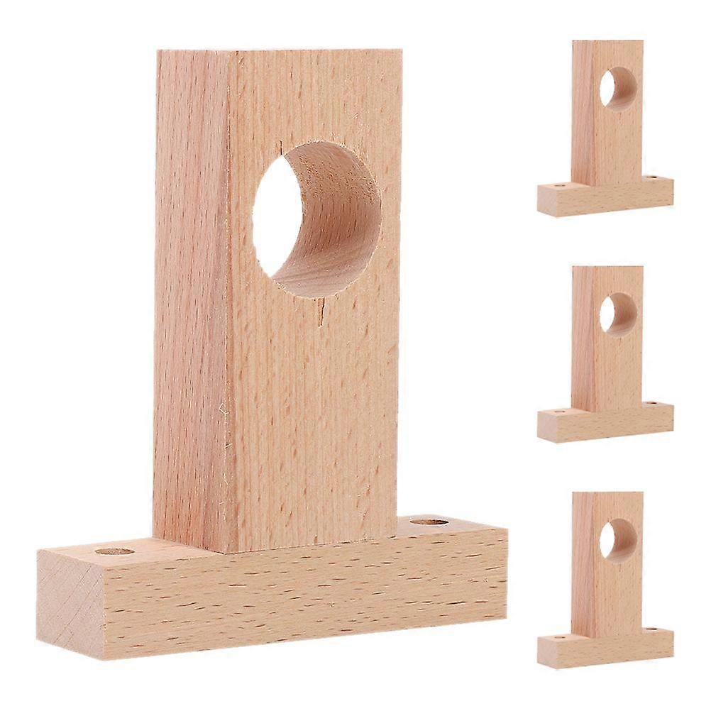 4 Pcs Wooden Curtain Rod Brackets T-Shaped Closet Rod Holders Multi-Functional Curtain Pole Bracket Sturdy Coat Racks Sockets
