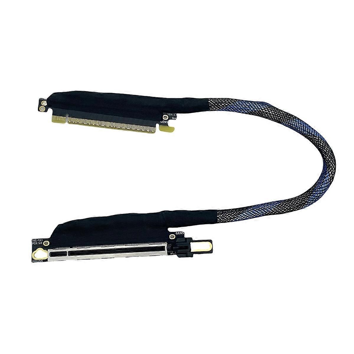 PCIE 5.0 X16 Graphics Card Extension Cable Silver-Plated PCI-E GEN5 64GT/S Adapter for Enhanced Serv