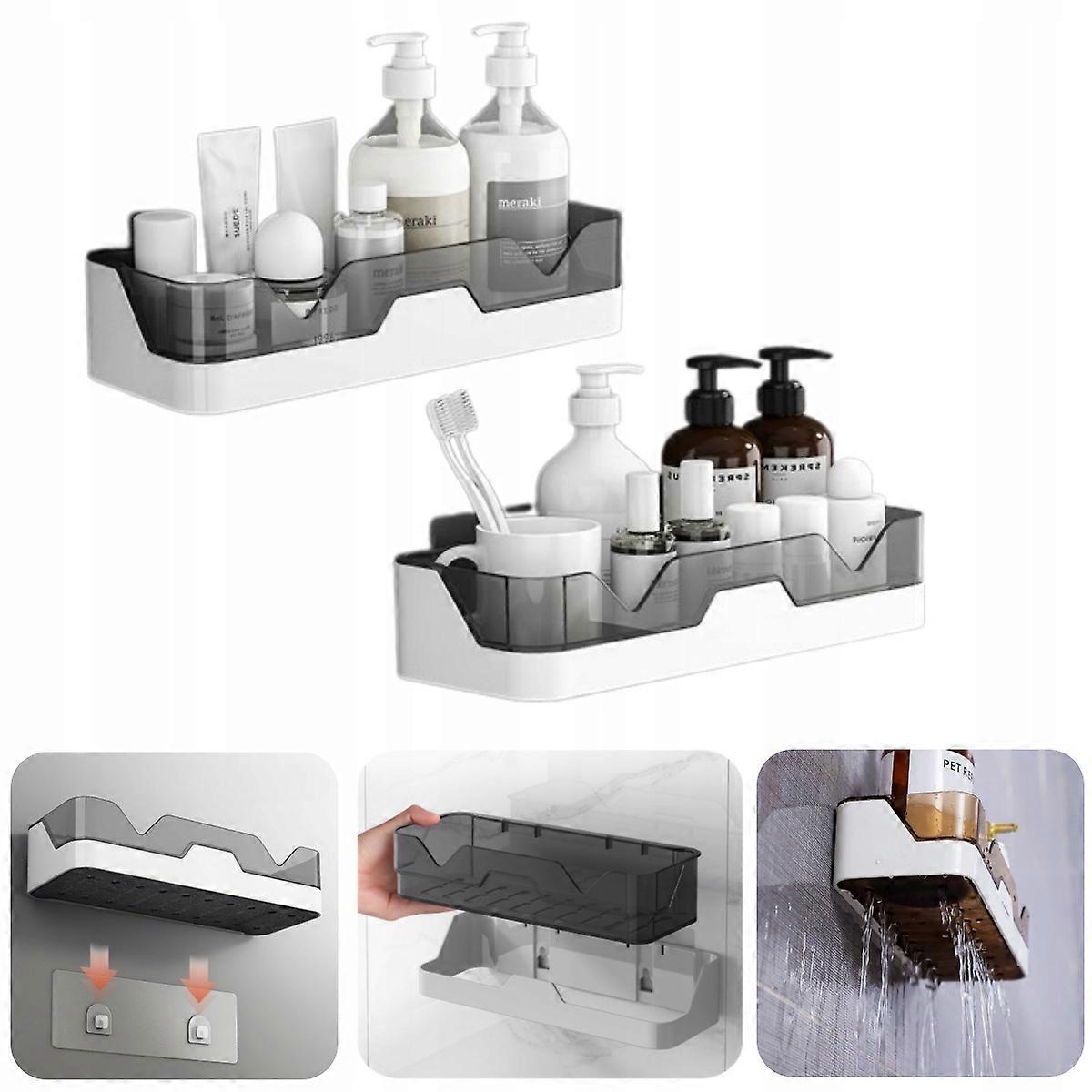 Plastic Bathroom Storage Shelves 2pcs
