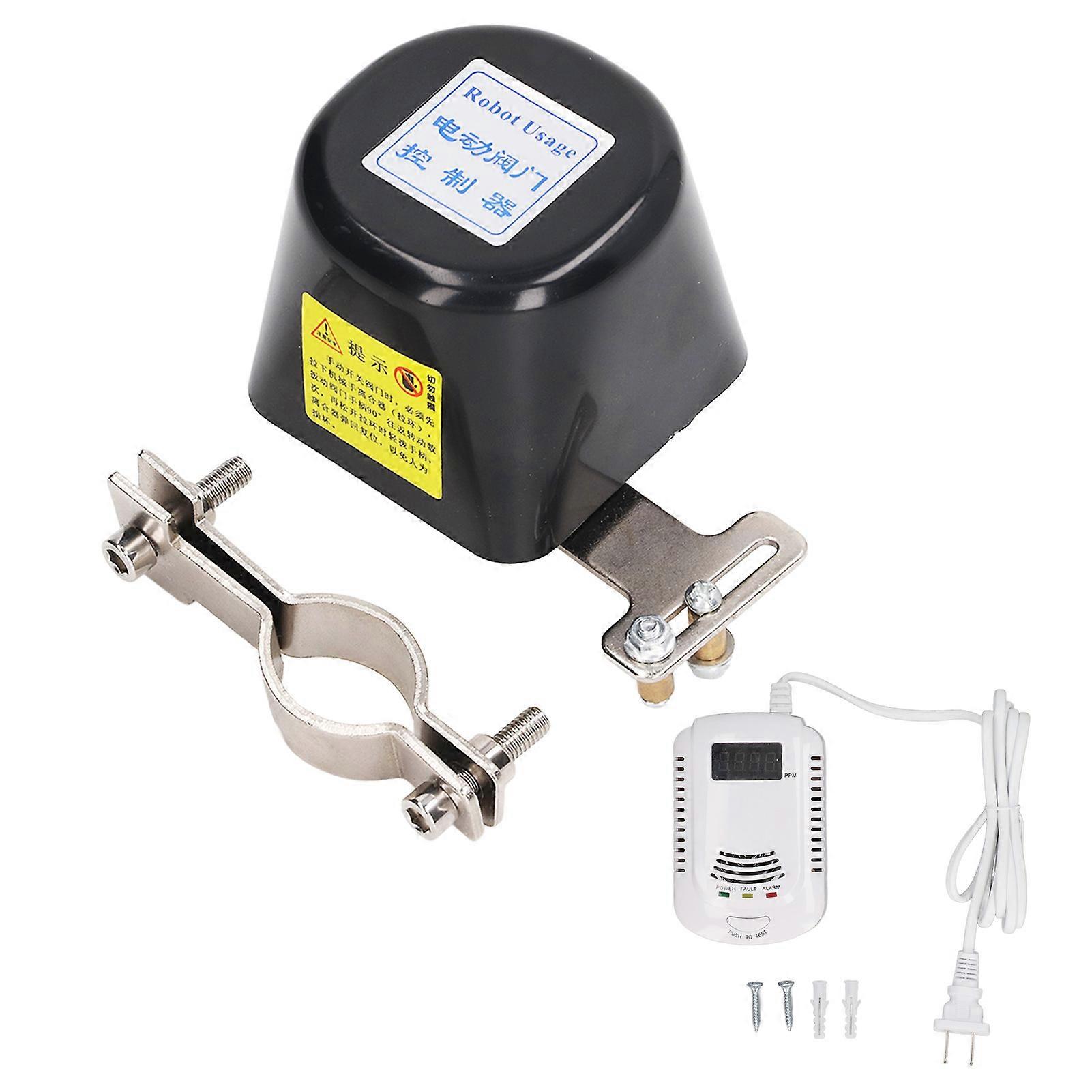 Gas Pipe Valve Control Set Electric Valve Controller Gas Leakage Detection Alarm Detector AC90‑240V