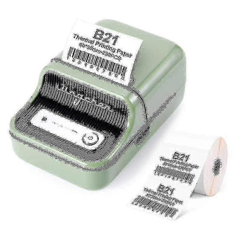 B21 Εκτυπωτής ετικετών Φορητός συμβατός με Bluetooth Θερμική εκτύπωση συμβατή Τιμή (Χρώμα: Πράσινο-FCY τυχερός