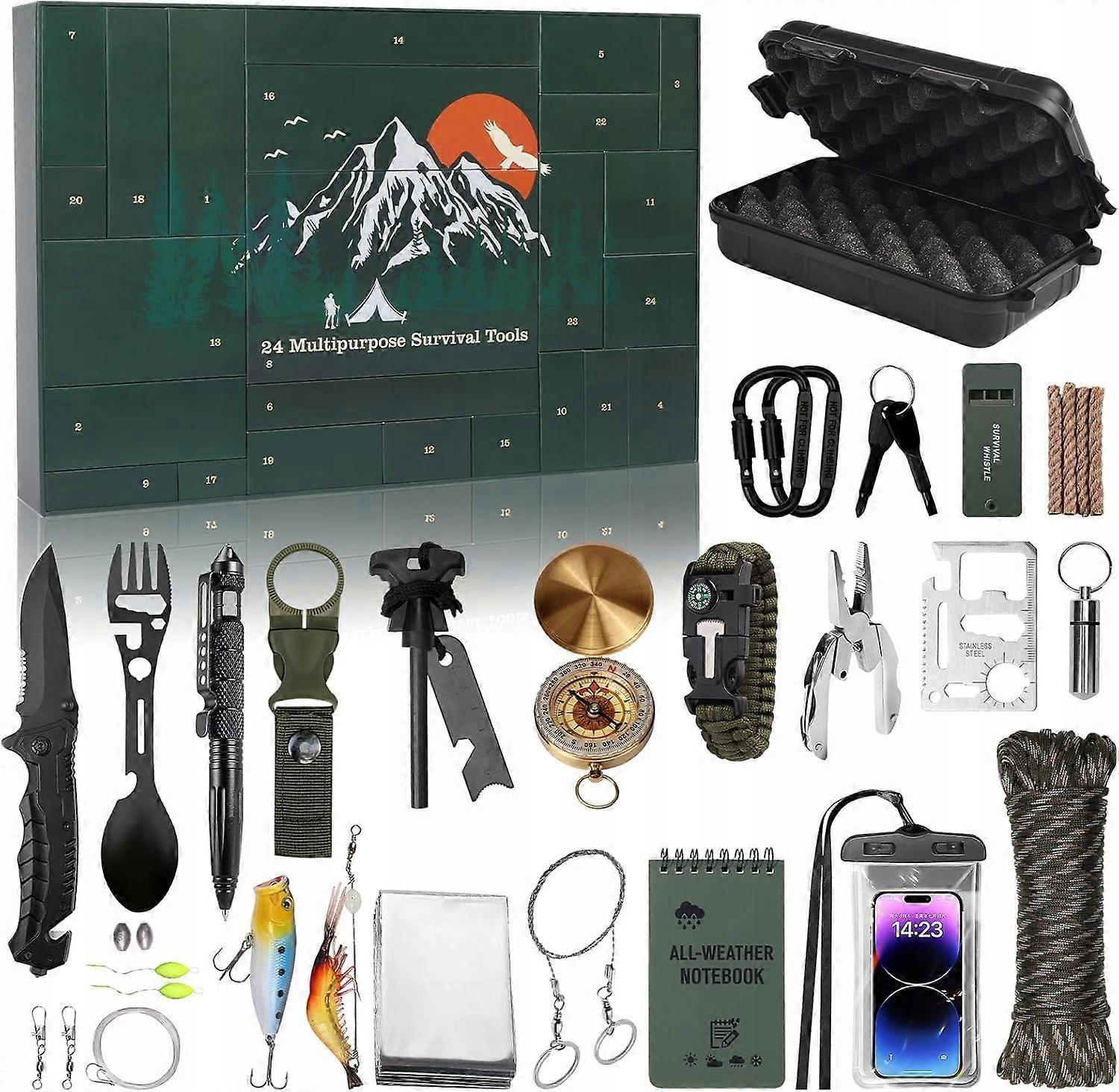 Adventný kalendár Vianočné odpočítavanie Survival Kit 24 Gears Darček pre dospelých tínedžerov