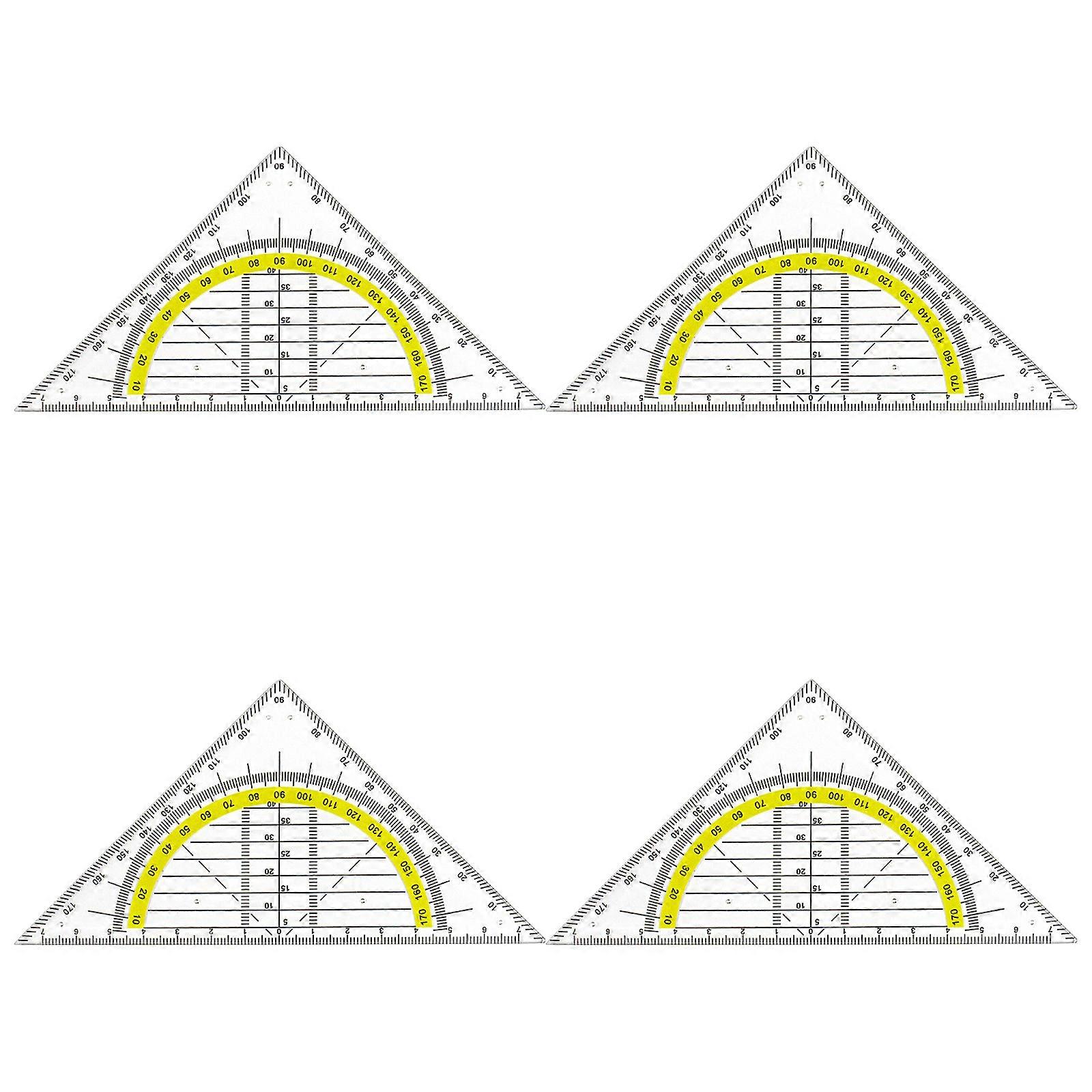 Çok Fonksiyonlu 2'si 1 Arada Set Kare Matematik İletki Geometri Ölçme Aracı Seti Kare Dahili 180 Derece İletki Model B