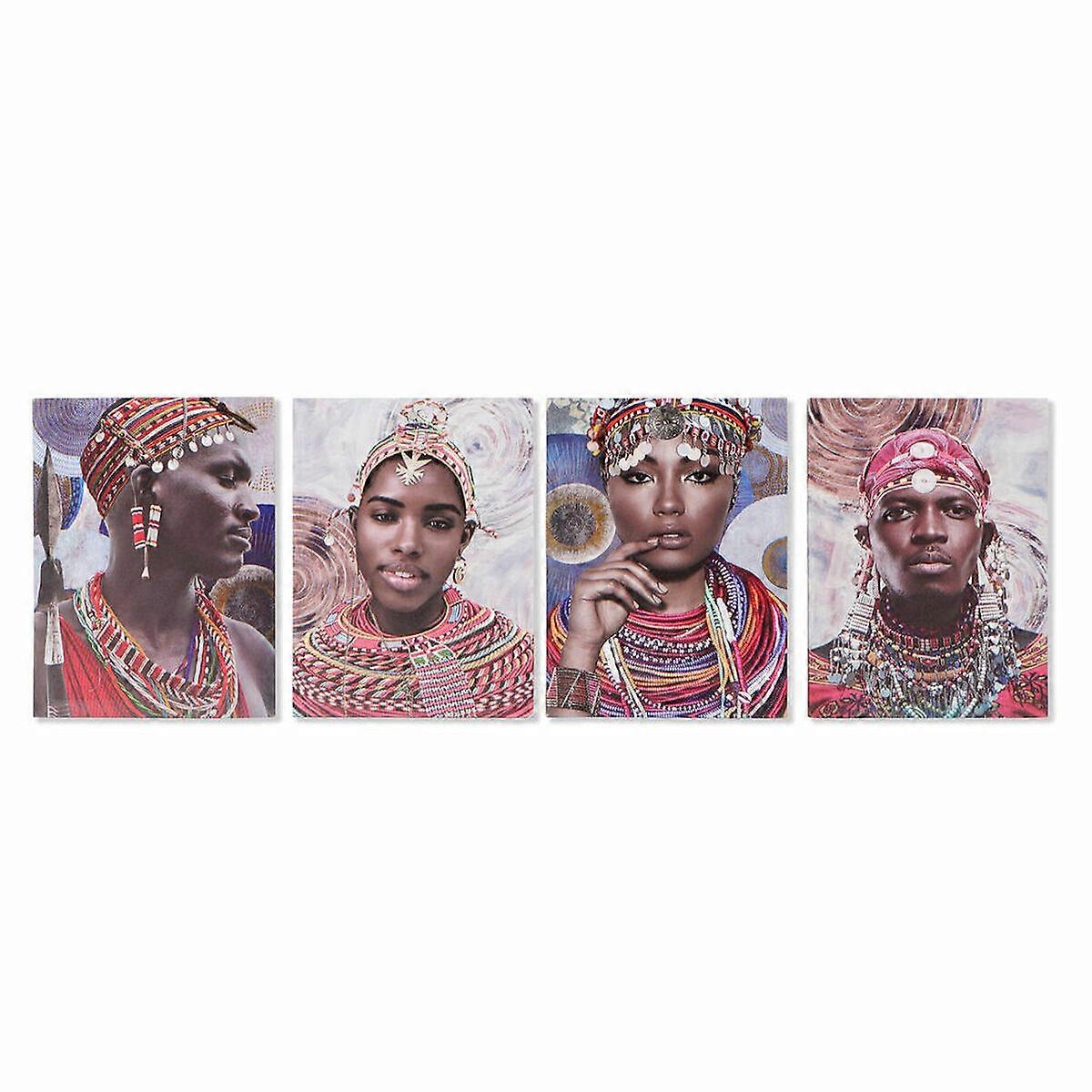 Canvas DKD Home Decor Canvas MDF Wood 30 x 1,8 x 40 cm (4 Pieces)