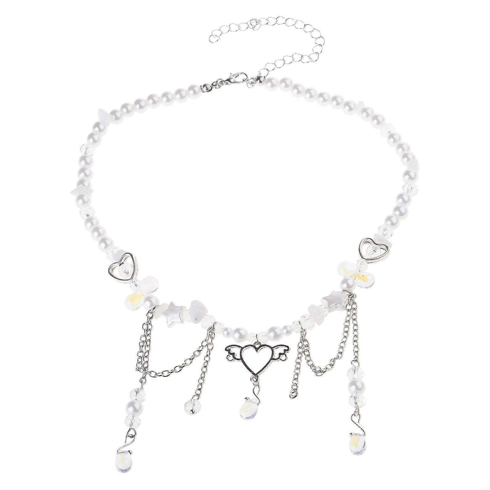 Charming Heart Tassels Necklace Made from Sturdy Alloy for Fashion Lovers Looking to Stand Out at Parties and Dates
