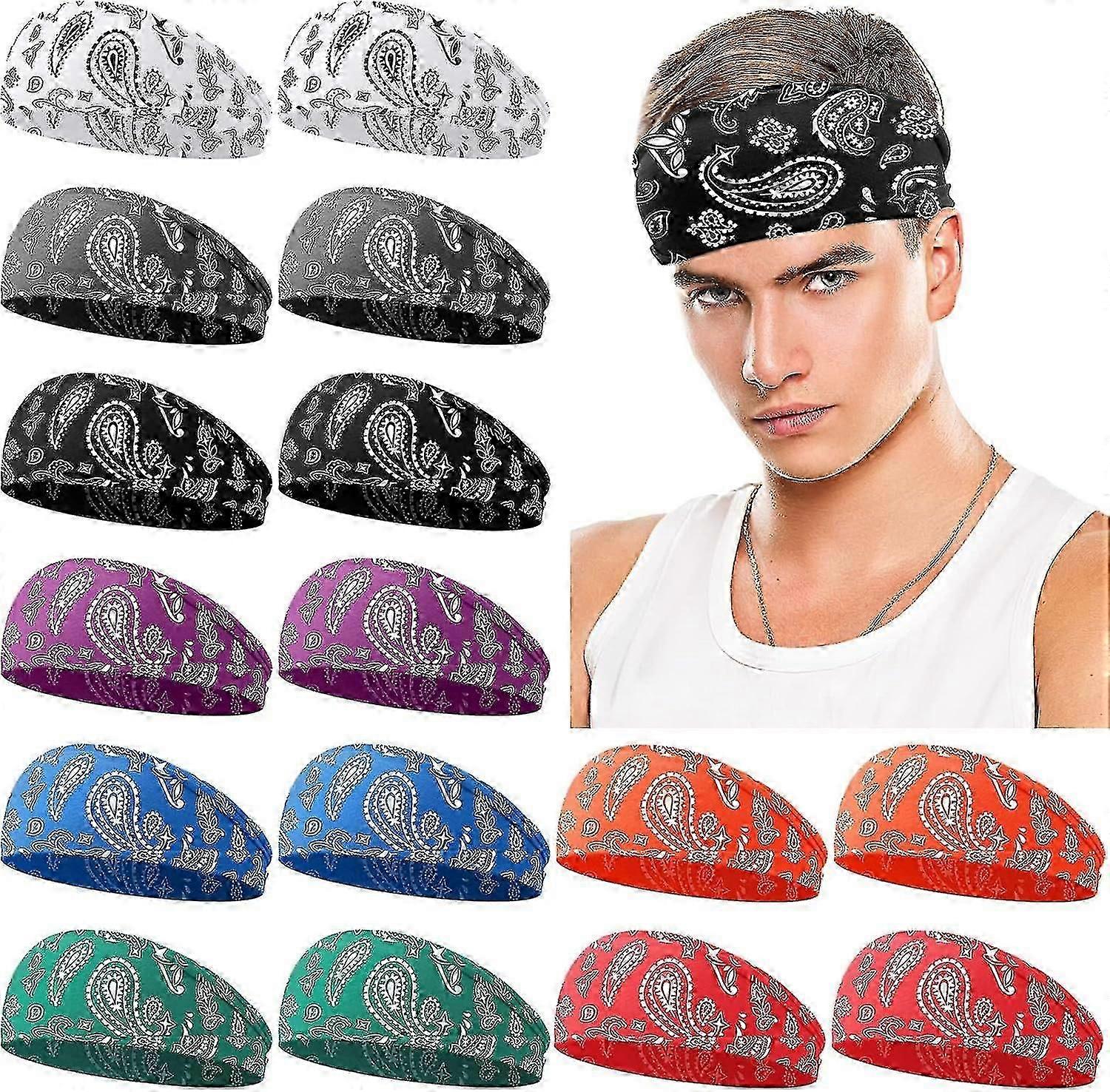 Erkekler İçin Spor Saç Bantları - Esnek Nem Emici Ter Bantları (16 Adet)