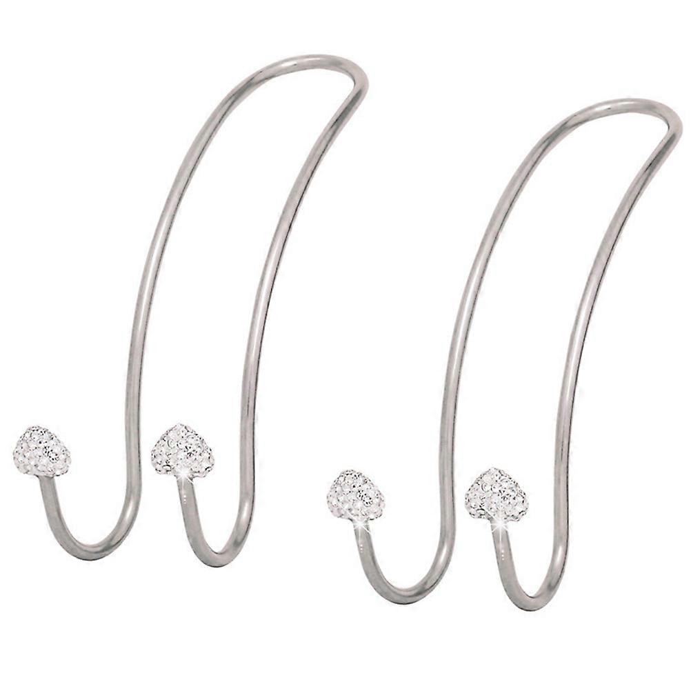 Stylish Heavy Duty Car Hanger Hooks for Back Seat Durable Multifunctional Vehicle Hangers with Rhinestone Decor, Easy to Install, 2pcs Set