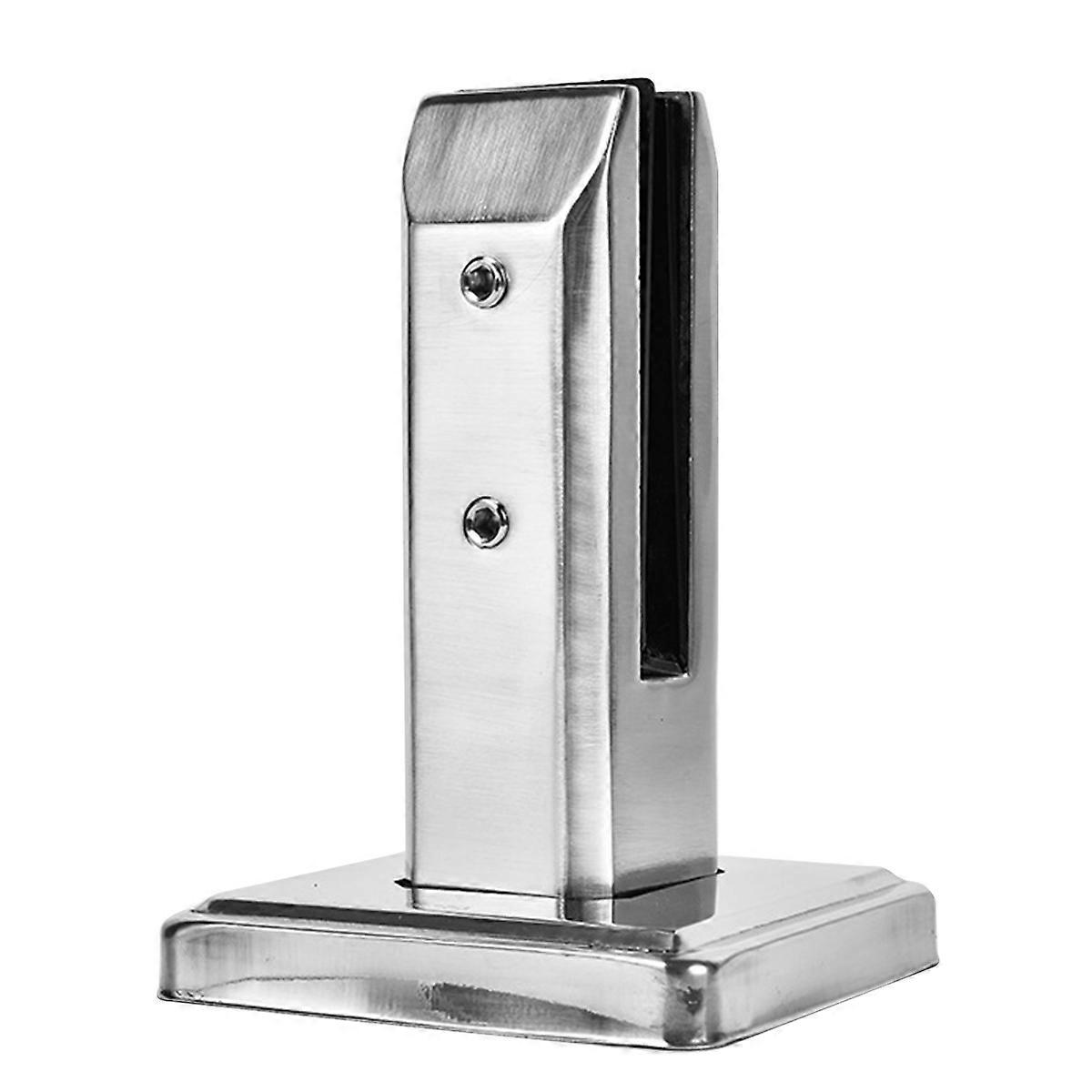 Stainless Steel Glass Clamp, Durable Punch Glass Bracket for Secure Holding, Easy Installation, Space Saving Design, Matte Silver Finish