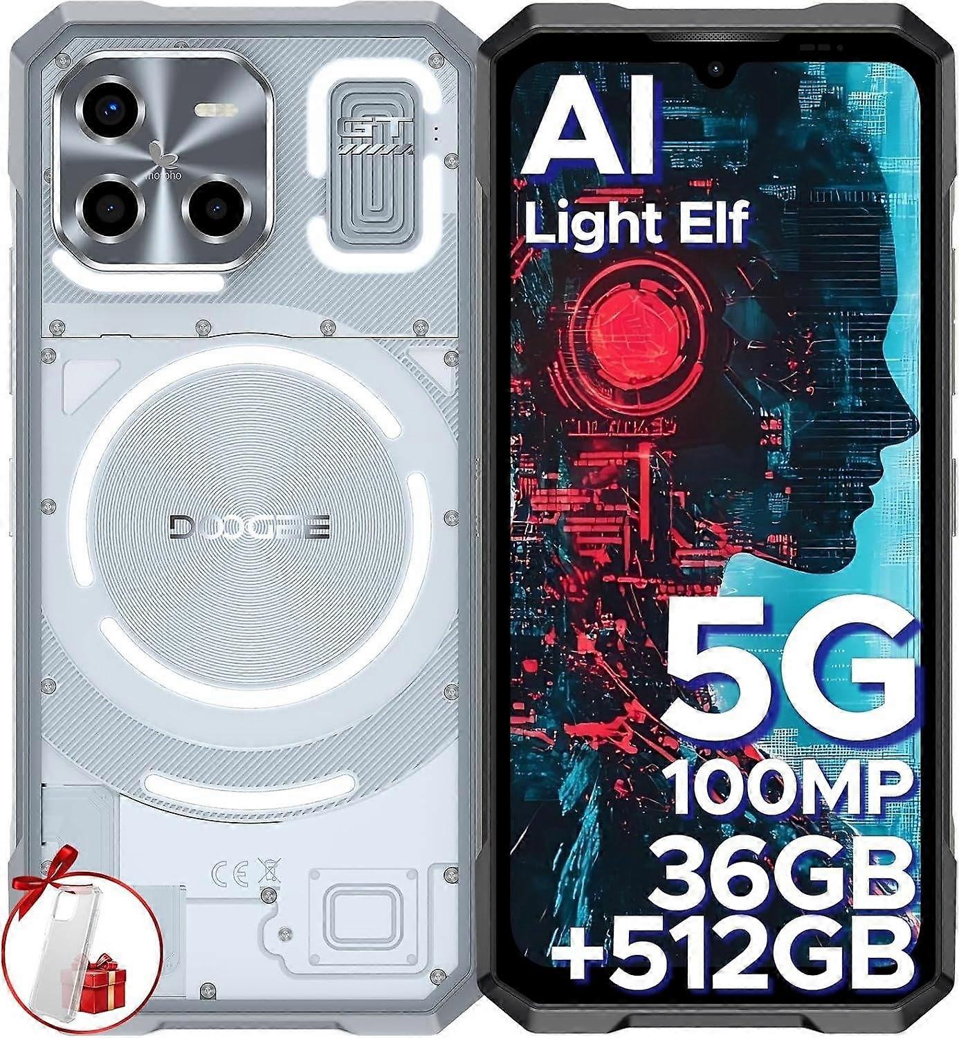 DOOGEE Blade GT Ultra 5G Rugged Smartphone with LED Light Effect, 16GB+512GB/2TB Silver