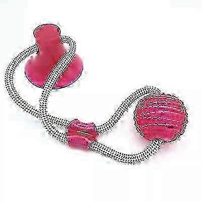 2024年アップグレードされた多機能ペット噛むおもちゃ、インタラクティブロープ付き-ローズレッド