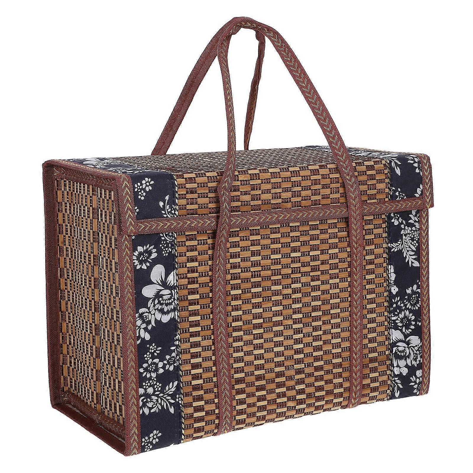 Foldable Food Basket for Picnics, Durable Container with Comfortable Handle Design