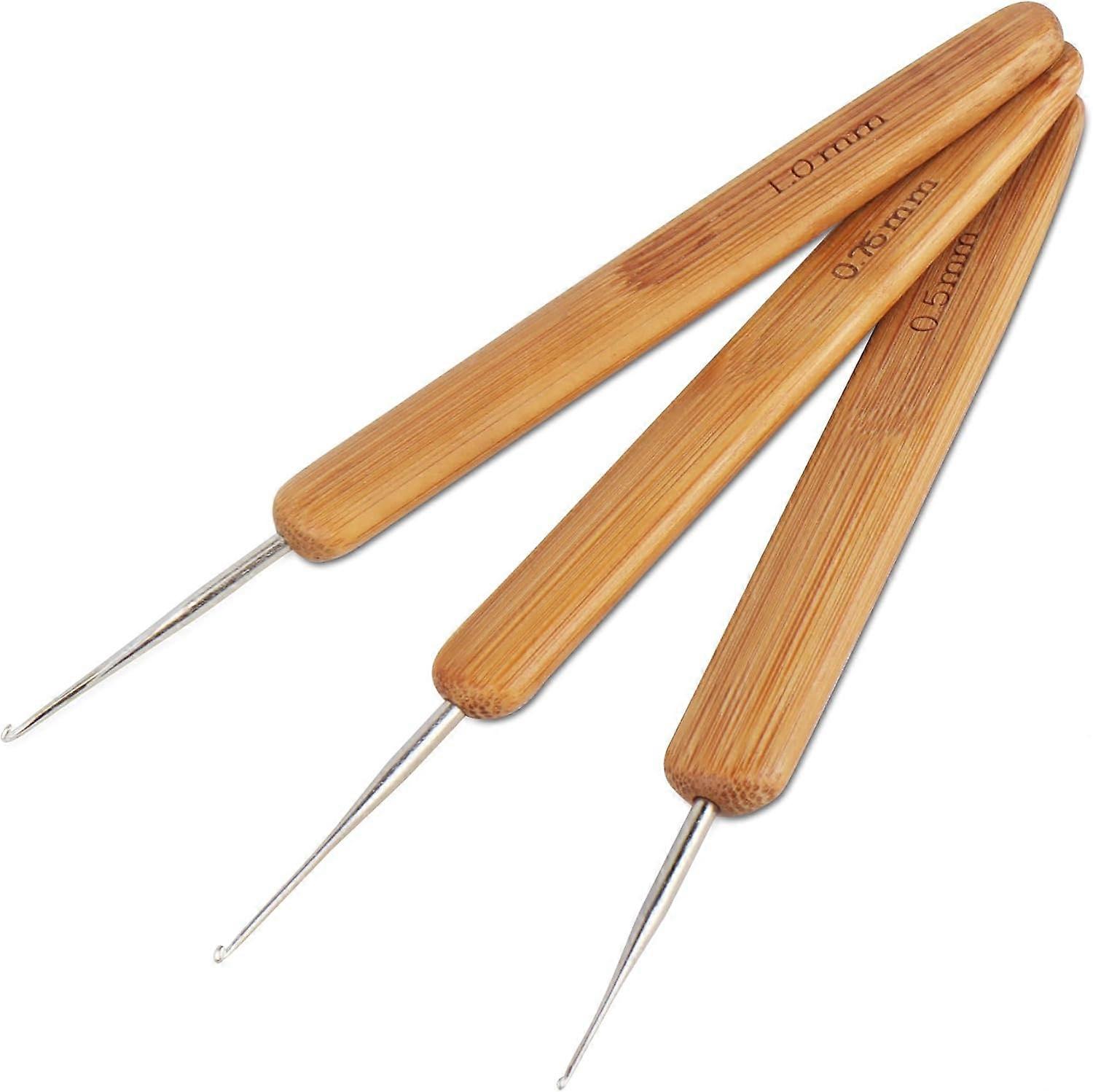 Set of 3 simple dreadlock needles (0.5/0.75/1 mm), crochet hook for braids, ideal for maintaining dreadlocks.