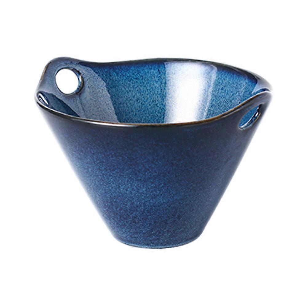 Ceramic Noodle Bowl Soup Holding Restaurant Use 16.3X16.3X10CM Double Handle Wide Rim 1Pack
