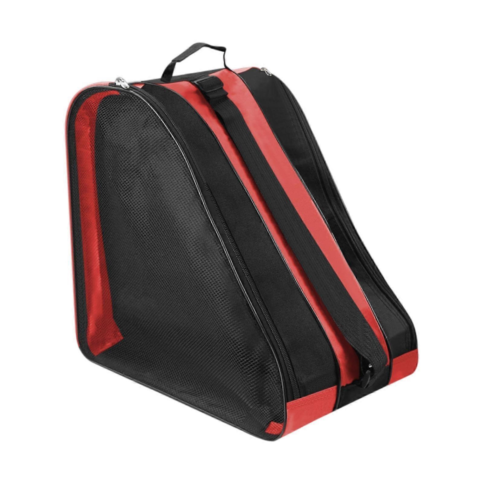Roller skate bag, storage bag for roller skates, Oxford fabric for children and adults, ice skate bag with adjustable shoulder strap in red