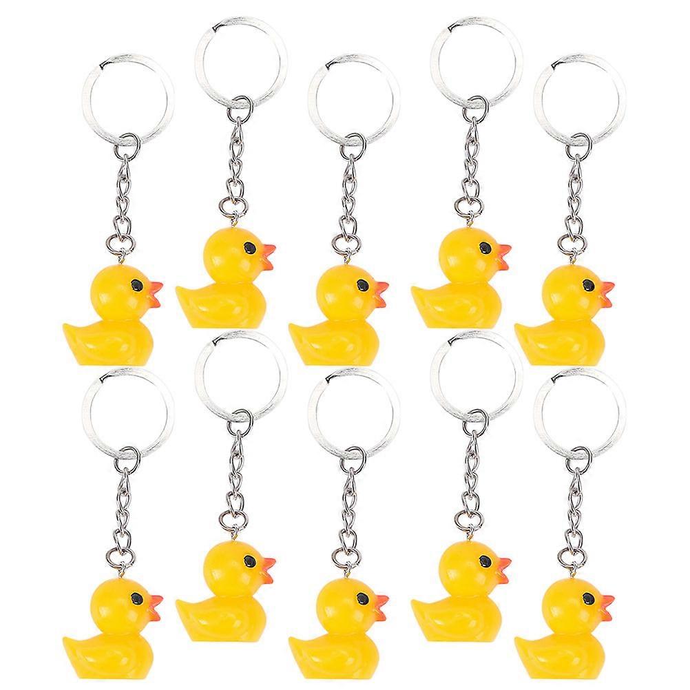 Cute Keychain Pendants Resin Material Cartoon Animal Design For Daily Use 10Pcs