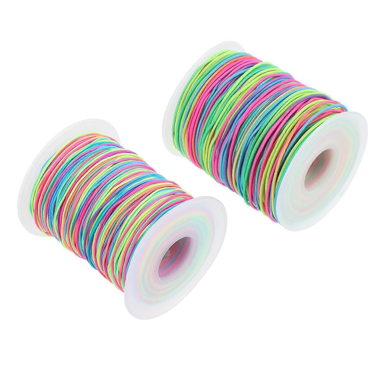Elastic Cord Multicolor Diy Bracelets Jewelry Making Crafts Beading String 2Rolls