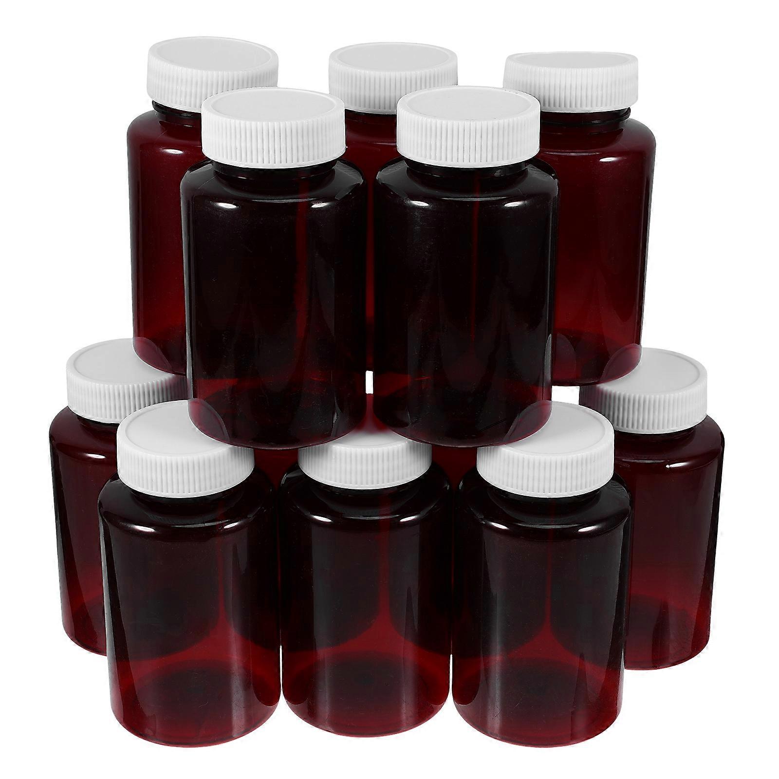 Pill Medicine Container Plastic Pills Bottles Empty Pill Bottle With Lid 200Ml For Everyday Use 12Pcs