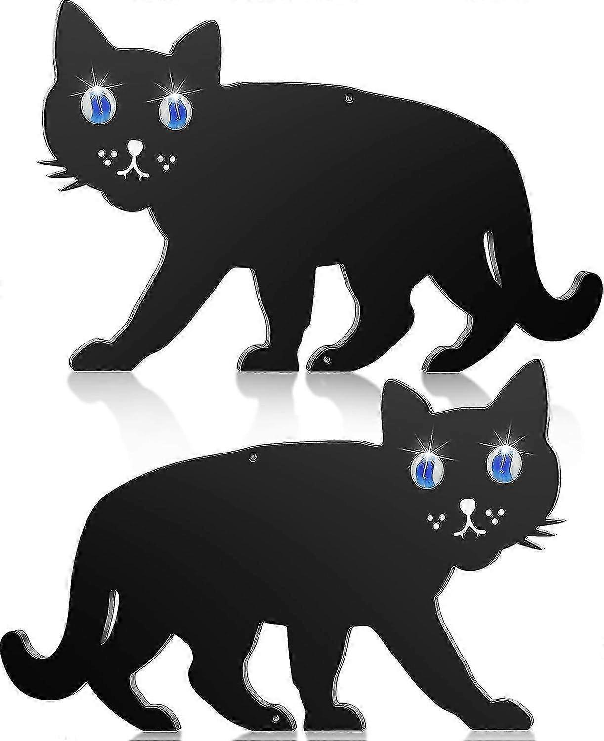 قط عاكس لتخويف العين للحديقة - 2 عبوة طارد للقطط - أفضل رادع للقطط في الهواء الطلق - أبق القطط بعيدا عن الحديقة