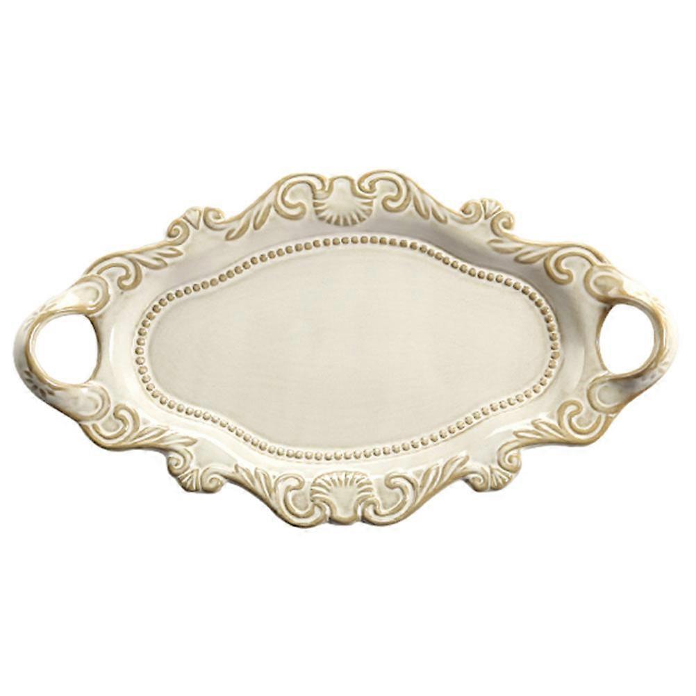 Oval Ceramic Dish For Buffet Table Service White Color With 29.5x17cm Size 1Pcs