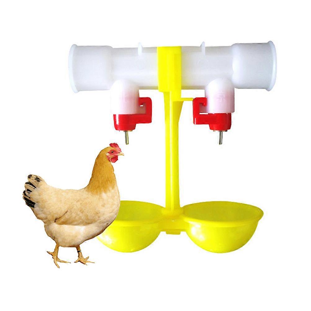 Chicken Duck Ball Valve Drinking Fountain – Automatic Poultry Water Dispenser with Steel Balls for Birds, Quail, Pigeons – Farm Use Yellow Drinker
