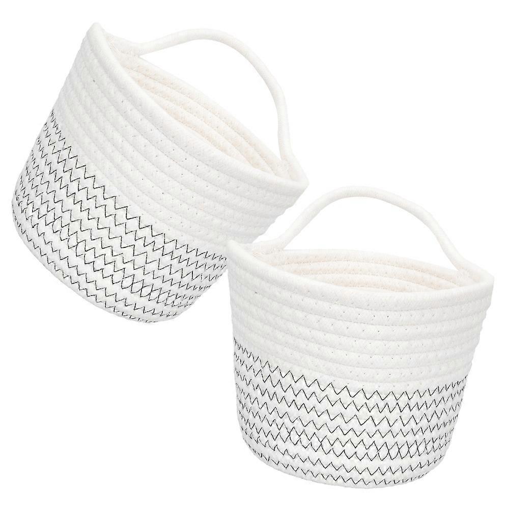 Cotton Hanging Basket Wall Storage Basket for Storage 2Pcs Set