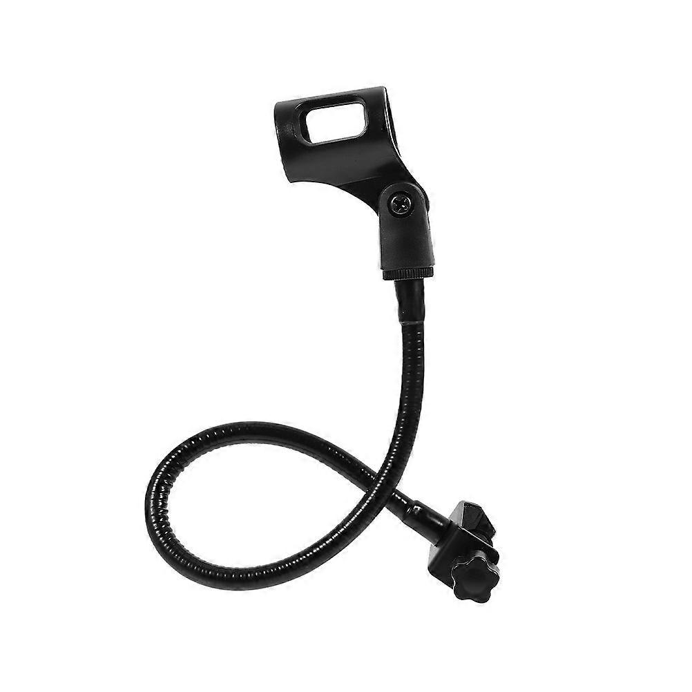Flexible Gooseneck Microphone Holder Hose Mic Arm Stand Adjustable Direction for Singing Speech Recording Compact Supple Design Black