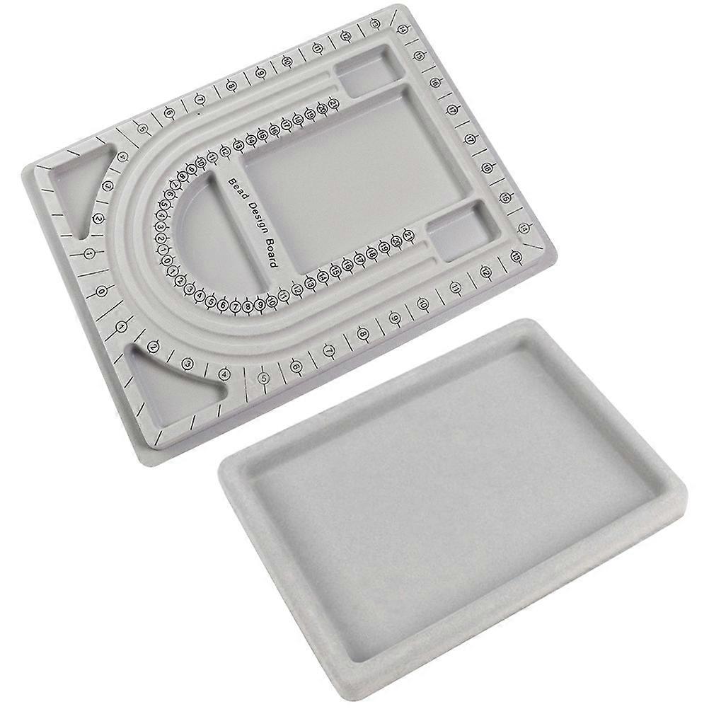 DIY Jewelry Beading Boards Light Grey 12.6X9.4X0.6in Arranging Stringing Sorting Finishing Beads 2Pcs