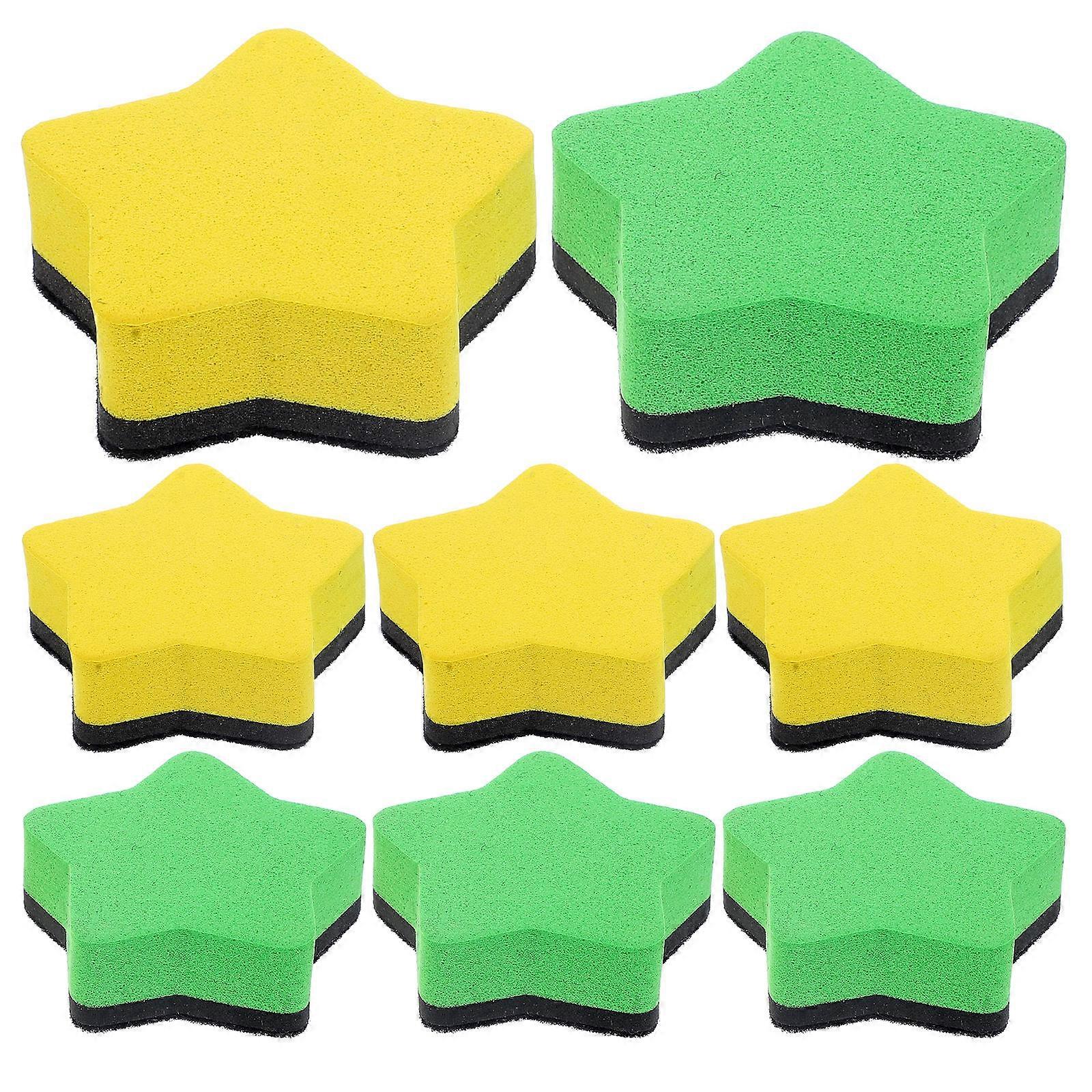 Dry Erase Board Eraser Whiteboard Accessories -shaped Simple Design For Teachers 8Pcs