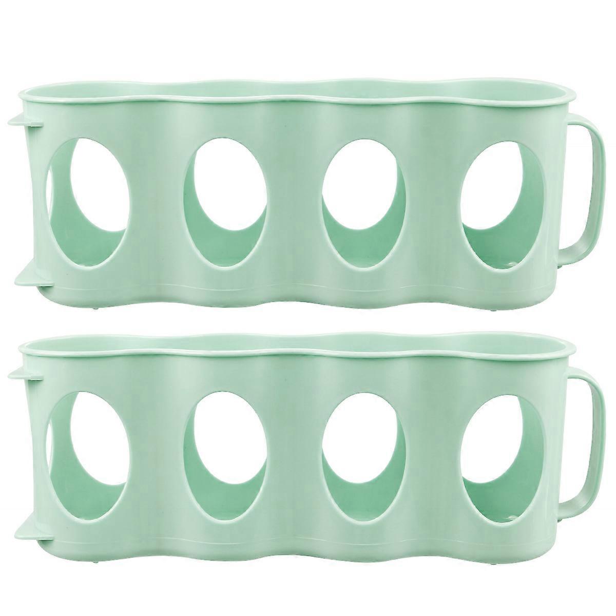 Soda Can Holder Handle Refrigerator Organizer Mildew Resistant Green 2Pack