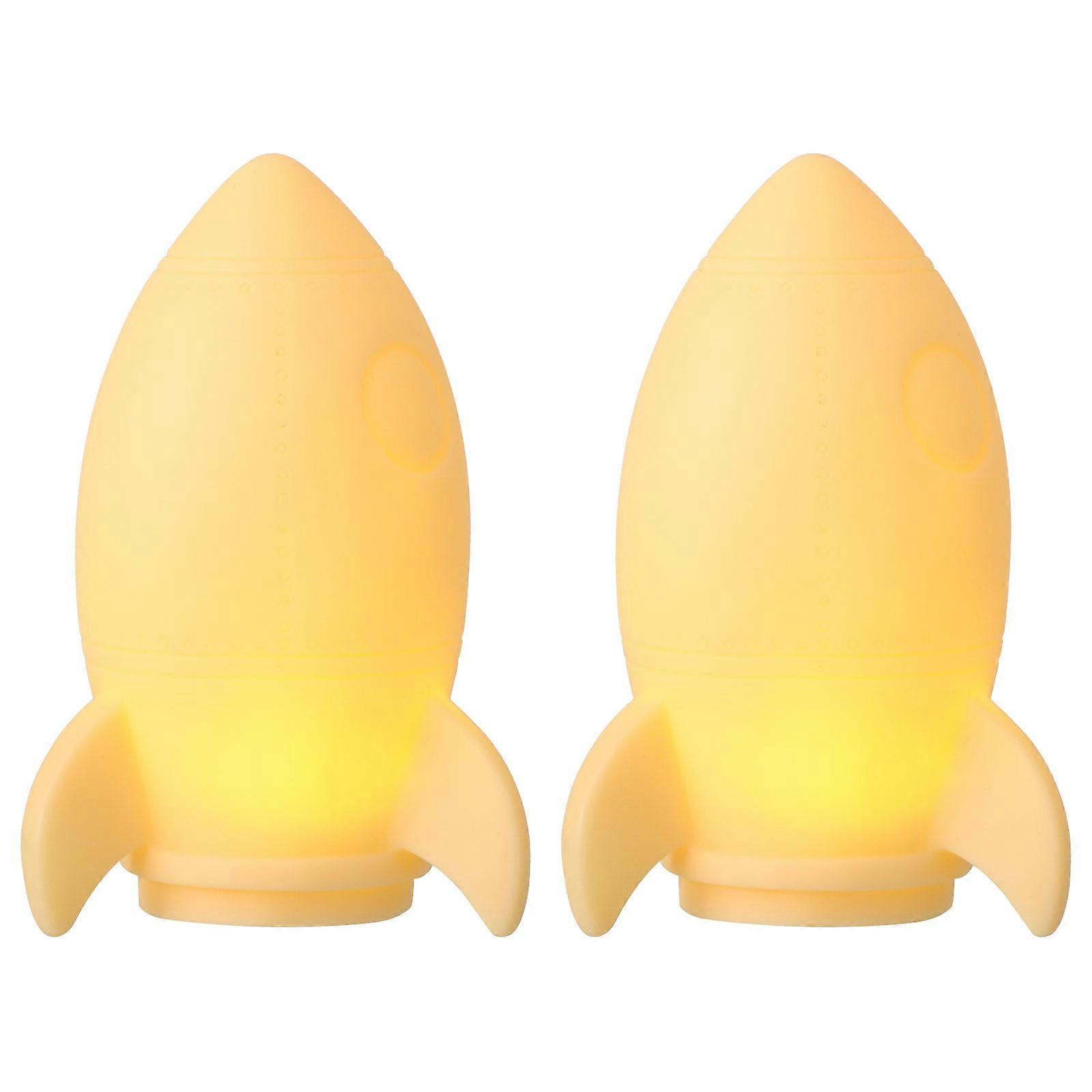 Bedside Night Light Rocket-Shape Atmosphere Yellow 14.00X9.00X9.00CM Decorative 2Set