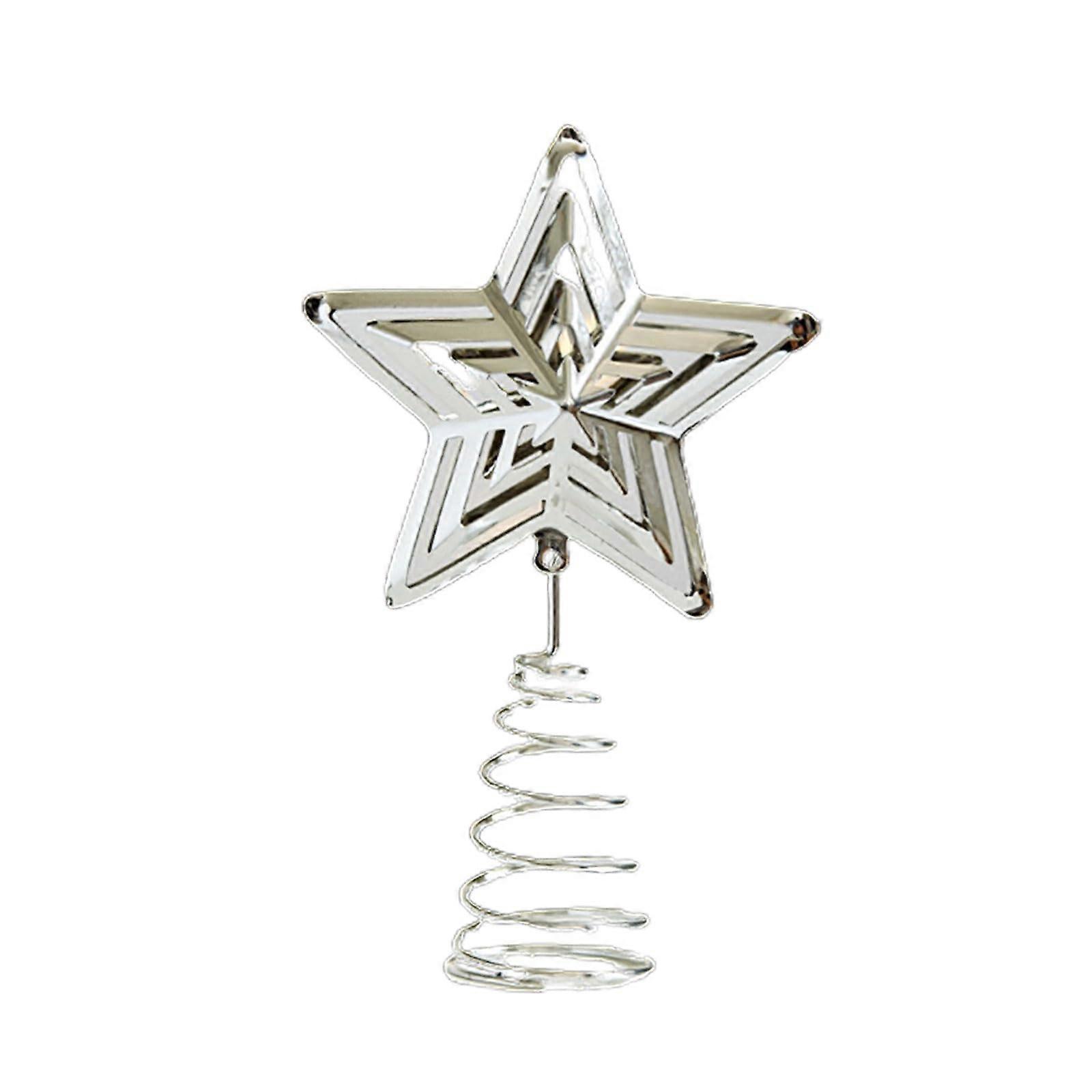Festive Christmas tree made of iron, fivepointed star, decoration, complement, ornament for holiday atmosphere