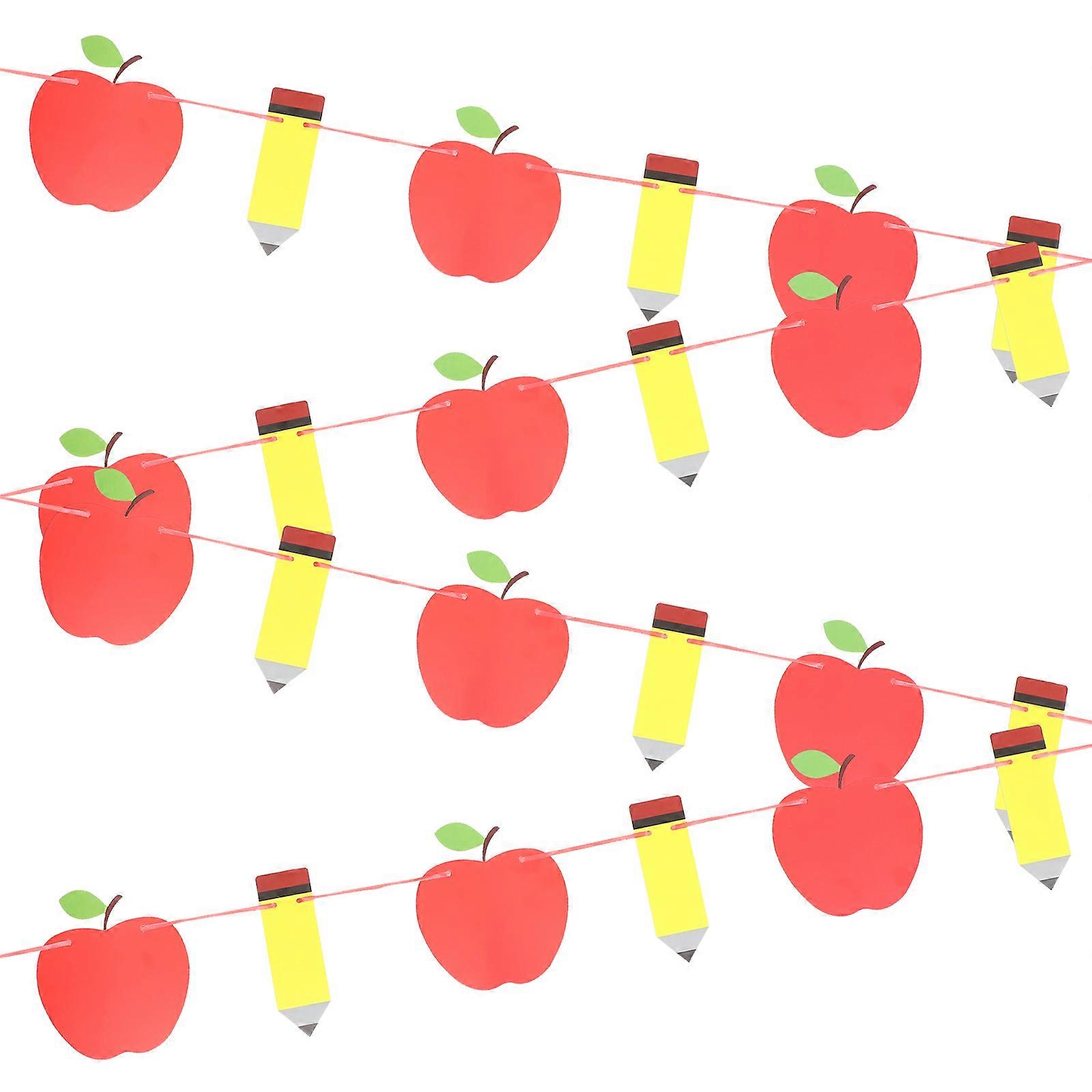 Back-To-School Party Banner Decorative Rectangle Paper Resistant to Fading 4 Sets