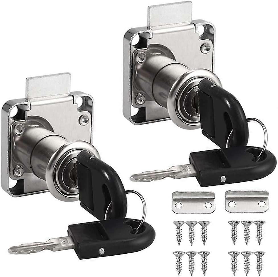 Safety drawer lock, 22 mm, silver, set of 2