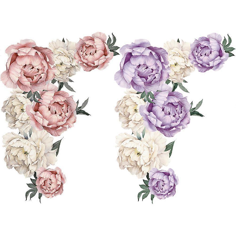 Flower Wall Stickers For Classroom 90x73cm 2 Sheets Purple 3D Pattern
