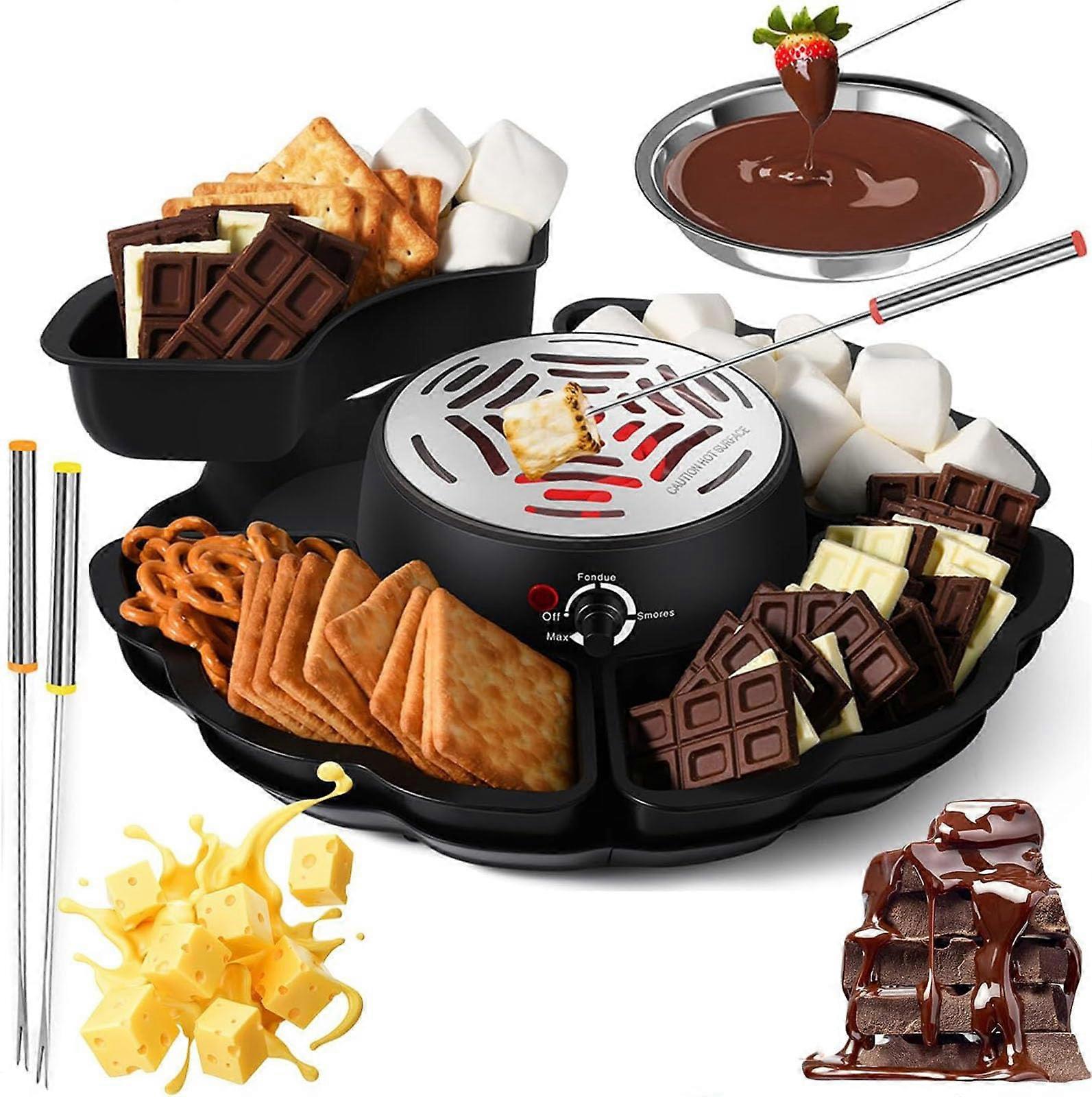2in1 Marshmallow Toaster Chocolate Fondue Set, 340 ml, Black