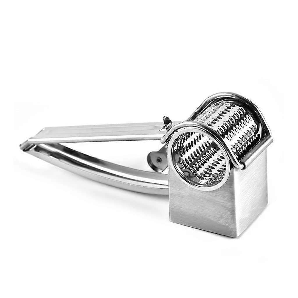 Stainless Steel Rotating Cheese Grater Manual Cheese Shredder with Hand Crank 20.5 x 5.5 x 8.2 cm Silver Kitchen Tool