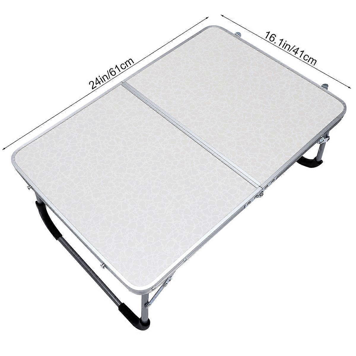 Foldable Small Table Simple Folding Desk Aluminium Alloy Portable Indoor 61X41CM 1Pack