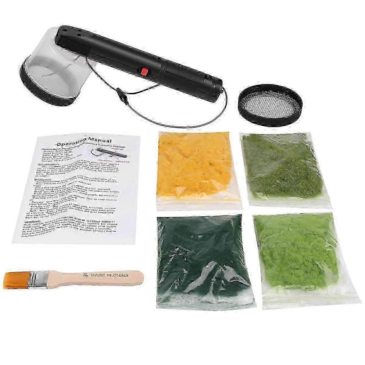 Flocking Kit Static Grass Applicator ABS Mini Flocking Machine with Antislip Handle compatible with DIY Scenic Table--Black