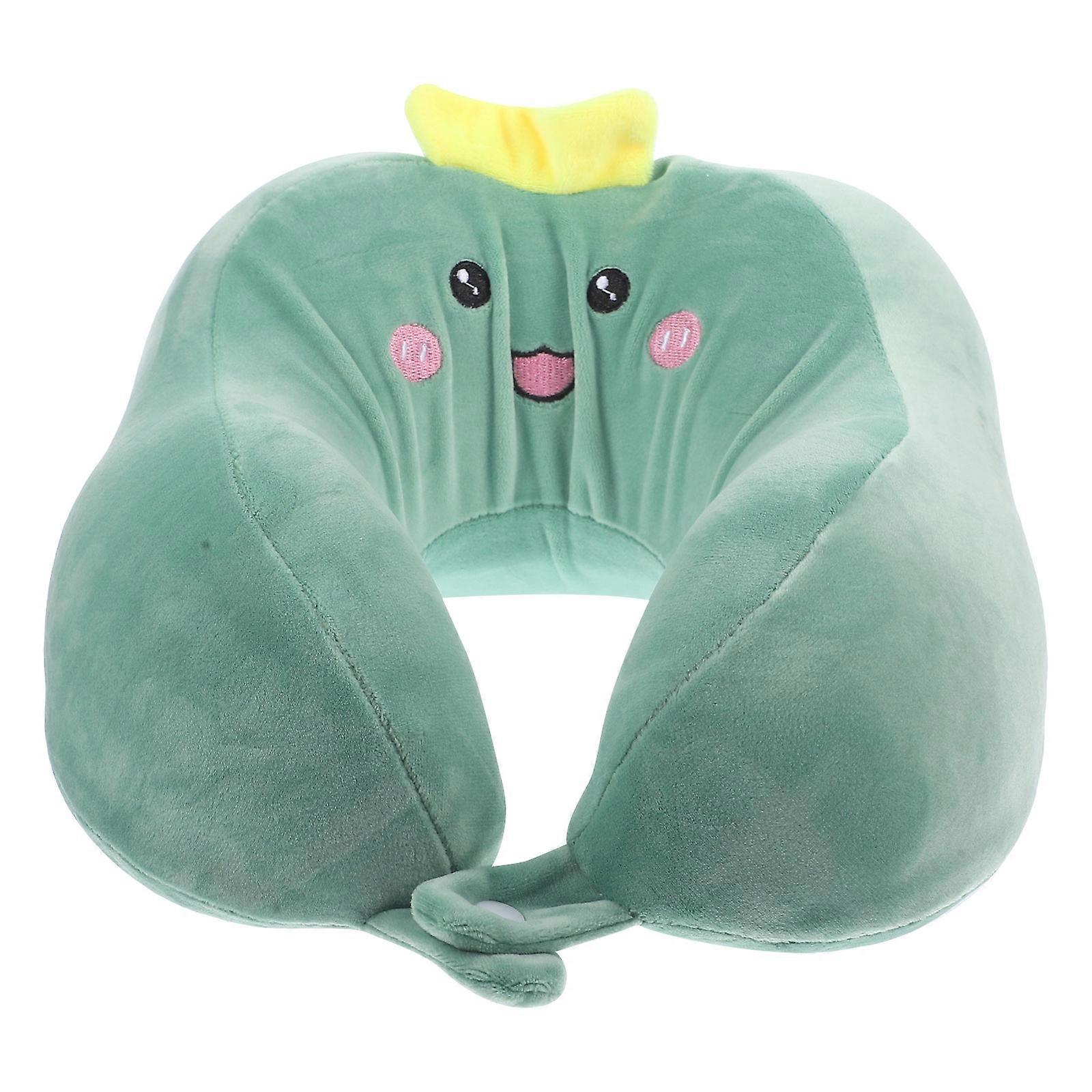 Green Spine Pillow for Travel Use Supple Plush Material 1pc