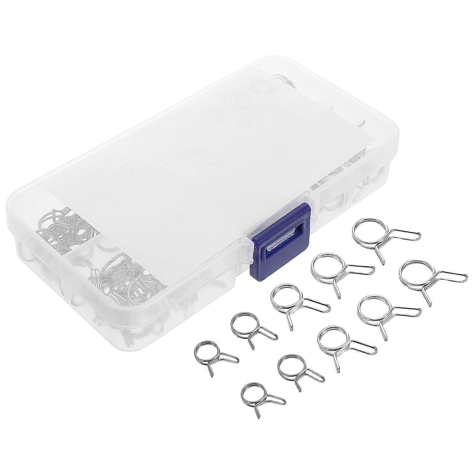 Irrigation Hose Clamps Double Wire Spring Hose Clamps Technicians Diy Enthusiasts Silver 0.83X0.67X0.16in Securing Hoses 100Pcs